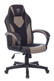 Кресло игровое Zombie GAME 17, черный/серый, текстиль/эко.кожа, крестовина пластик