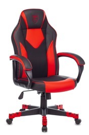 Кресло игровое Zombie GAME 17, черный/красный, текстиль/эко.кожа, крестовина пластик
