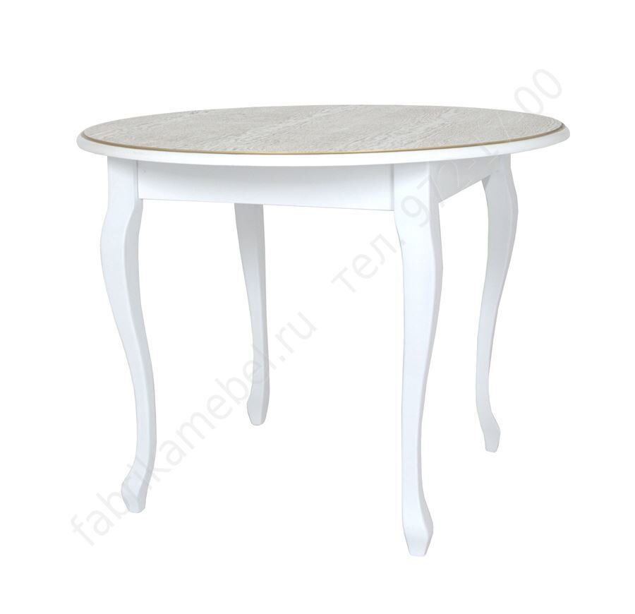 Круглый белый стол с патиной